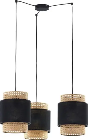 Llambë varëse TK Lighting Boho, 3 llamba, formë rrumbullake, zi natyrale