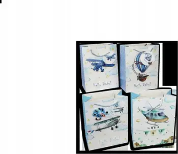 Set qese dhurate Ferment Baby, 12 copë, letre, dizajn blu