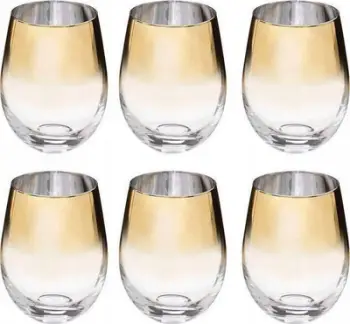 Set gotash Arya Glass Golden Tumbler, 540ml, 6 copë, ngjyrë ari