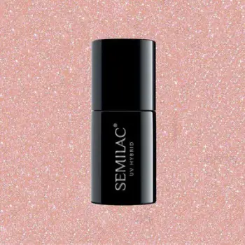 Llak xhel për thonj Semilac Extend 5in1 804 Glitter Soft Beige, UV hybrid, bezhë me shkëlqim