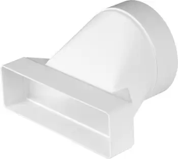 Lidhës ventilimi Awenta KP204-20, 60x204 mm, Ø125 mm, i bardhë