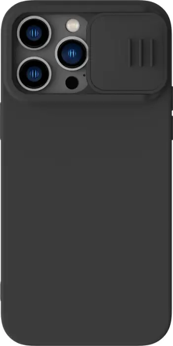 Mbrojtëse telefoni Nillkin CamShield Silky Silicone për iPhone 14 Pro, kapak kamere, silikoni, e zezë