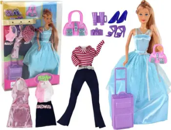 Set lodër Leantoys Doll, kukull me aksesorë, flokë biondë