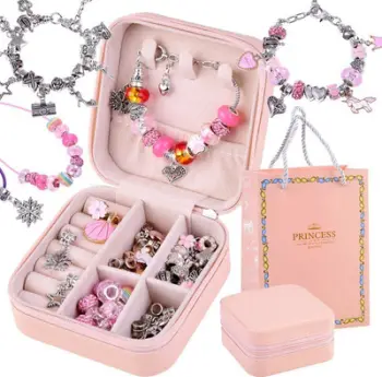 Set krijimi bizhuterish Beads in a Box Charms Pendants ZA4384, për fëmijë 3+, shumëngjyrësh