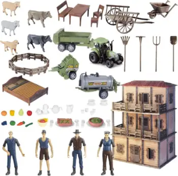 Set lodrash ferme No Name DIY Farm, shtëpi 3 kate, figura dhe aksesorë, shumëngjyrësh