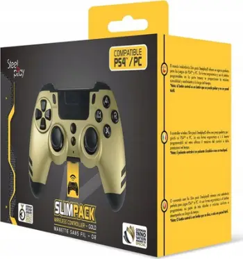 Gamepad Steelplay Slim Pack, wireless, për PS4 PS3 PC, ngjyrë ari