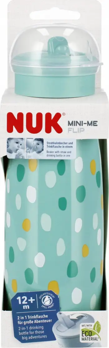 Shishe për fëmijë NUK Mini-Me Flip, 2 në 1, 450 ml, ngjyrë turkeze