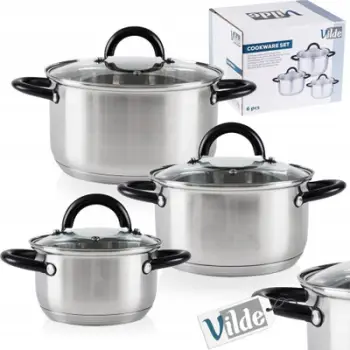 Set tenxheresh Vilde Cookware Set, çelik inoks, 6 copë, argjendt