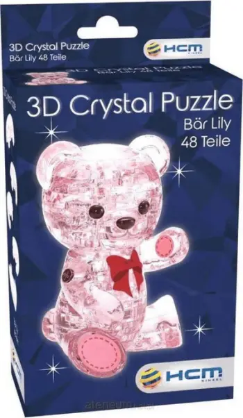 Puzzle kristali HCM Kinzel Lily Bear, 48 copa, dekorativ, rozë transparente