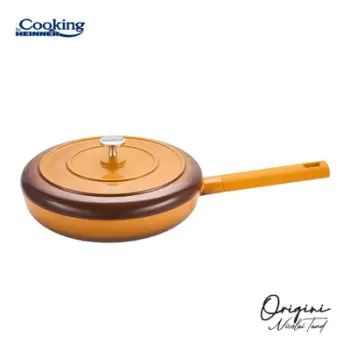 Tigan me kapak Heinner ORIGINI by Chef Nicolai Tand, 26 cm, alumini qeramik, gradient portokalli gri