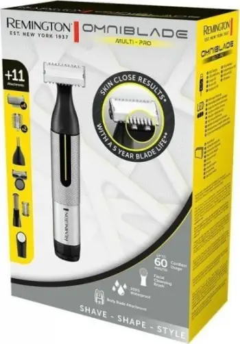 Trimer mjekre Remington Omniblade Multi Pro HG5000, 11 aksesorë, 60 min pa kabllo, argjendtë e zezë