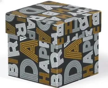 Kuti dhurate Box C-a, karton dekorativ, 8x8x8cm, e zezë