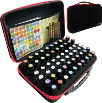 Kuti organizuese Soulima, për 60 shishe 10 ml, 33x24x6 cm, e zezë