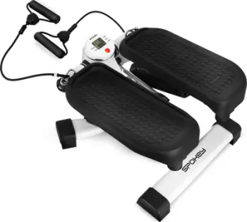 Stepper fitnesi Spokey Straight 3in1, me ekspander, ekran LCD, i bardhë e zi