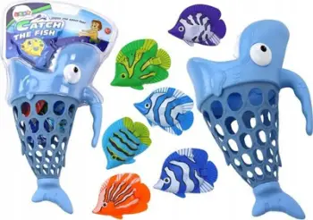 Lodër banjoje Shark Catch The Fish, shportë me peshq, plastikë, blu