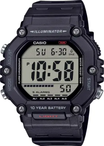 Orë digjitale Casio AE-1600H-1AVEF, rezistente 100m, bateri 10 vjet, e zezë