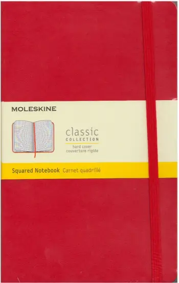 Bllok shënimesh Moleskine Classic Large, katrorë, kapak i fortë, i kuq