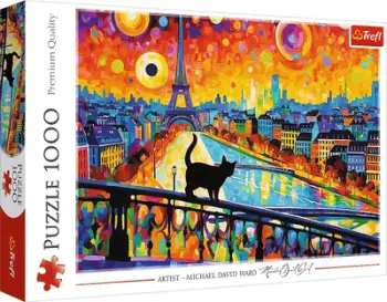 Puzzle Trefl Cat in Paris, 1000 copa, shumëngjyrësh