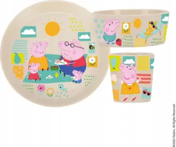 Set enësh për fëmijë Koziol Connect Peppa Pig, 3 copë, bio plastike, shumëngjyrësh