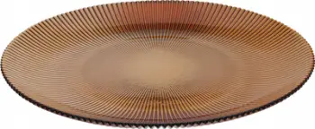 Pjatë e sheshtë Dinner Plate Glass, 28 cm, qelq amber