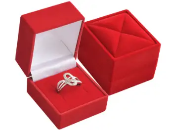 Kuti dhuratash për unaza JK Box Velvet RE-02 A7, kadife, e kuqe