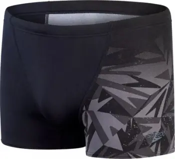 Rroba banje meshkujsh Speedo Hyper Boom Panel Aquashorts, ECO Endurance+, të zeza gri