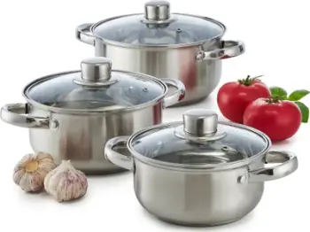 Set tenxheresh Domotti Tully, 6 copë, inoks, për induksion