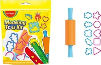 Set veglash plasteline Keyroad Modeling Tools Kit, rrotull brumi, 10 forma, shumëngjyrësh