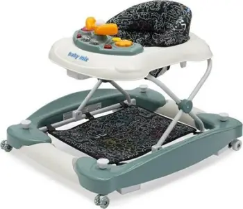 Walkeri për bebe Baby Mix, funksion lëkundëse, rrota silikoni, jeshil