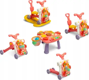 Ecëse multifunksionale Toyz 5 në 1, panel muzikor, për bebe 12m+, rozë