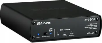 Ura audio PreSonus AVB-D 16, AVB në Dante, 2023, e zezë