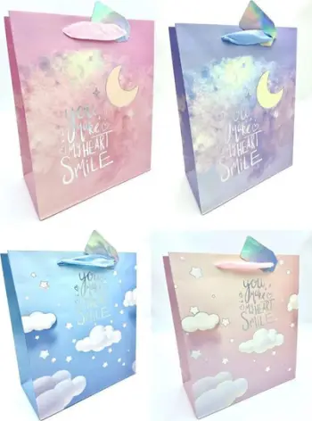 Qese dhuratash Gift Bag KR 4318 S, format A5, motiv bebe, shumëngjyrëshe pastel