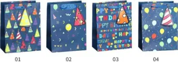 Qese dhurate W&amp;K TXKR 5804 S, letre, dizajn feste, blu
