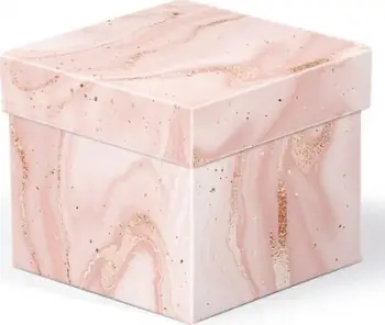 Kuti dhurate Gift Box C-C006-B, 10x10x9cm, karton, rozë mermer