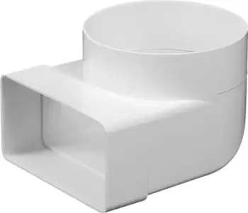 Kënd ventilimi Awenta KP75-23, PVC, 75x150mm, dalje 125mm, i bardhë