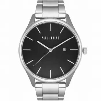 Orë dore për meshkuj Paul Lorens PL1273B-1C1, 44mm, mekanizëm quartz, argjend