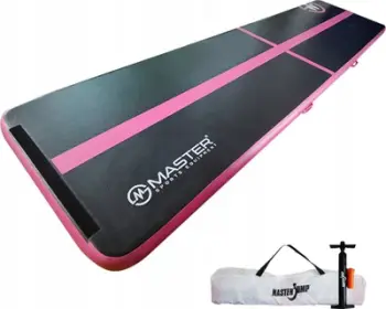 Dyshek gjimnastikor i fryshëm AirTrack Master, 400 x 100 x 10 cm, i zi rozë