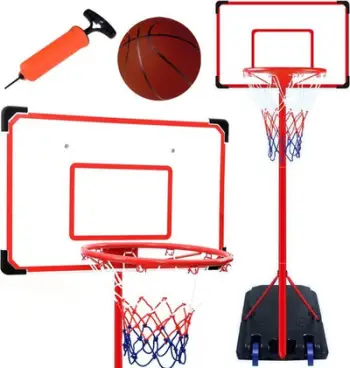 Set basketbolli me kosh rregullues, top dhe pompë, shumëngjyrësh