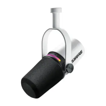 Mikrofon dinamik Shure MV7 Plus, USB C, XLR, i bardhë