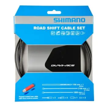 Set kabllosh ndërrimi Shimano Dura-Ace RS900, për biçikleta rrugë, polimer, i zi
