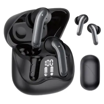 Kufje wireless Audiocore AC591 PRO, hybrid ANC, ENC me 6 mikrofona, me kuti karikimi, të zeza