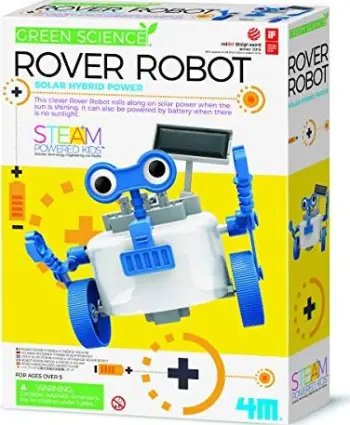 Set lodër 4M Green Science Rover Robot, robot diellor dhe me bateri, multicolor