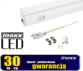 Llambë lineare LED Inoxx T5 90cm 14W, 3000K, me çelës, e bardhë