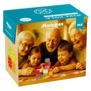 Lodër blloqe ndërtuese Marioinex Mini Waffle Senior Set, 200 pjesë, për moshën 6+, shumëngjyrëshe