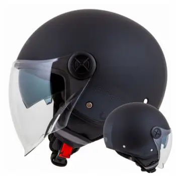 Helmetë moto Cassida Handy Plus Jet, e hapur, XS, e zezë matt