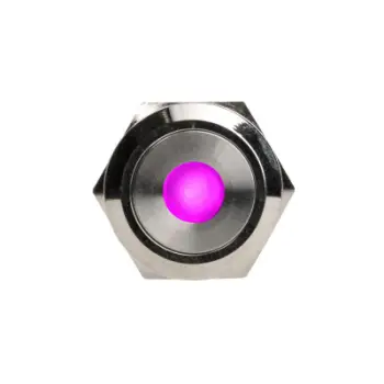 Buton shtypës DimasTech Silverline Dot, 19mm, RGB, argjendtë
