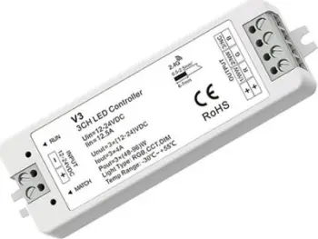 Kontroller LED V3 RGB, 12-24V, 3x 4A, i bardhë