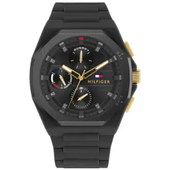 Orë dore Tommy Hilfiger Neo, 44mm, quartz multifunksionale, e zezë