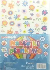 Stikerë shkumëze me lule Penword NPS-2, set 5 fletë, 20x30cm, shumëngjyrëshe