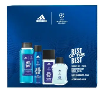 Set kozmetik Adidas UEFA Best Of The Best, 250 ml + 150 ml + 100 ml + 75 ml
